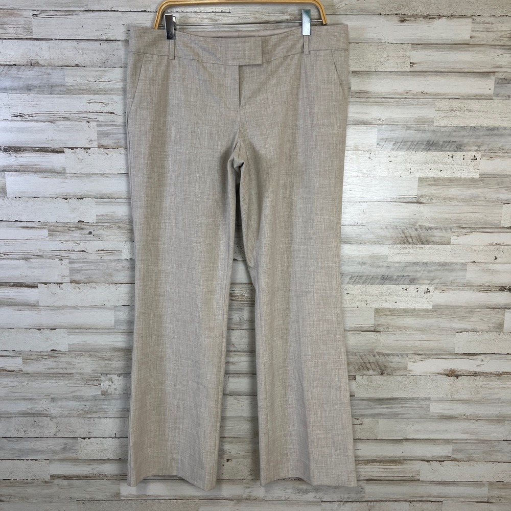 The Limited Collection Drew Fit Dress Pants Women 14 Heathered Beige Wide Leg
